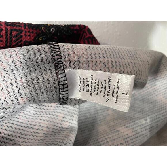 LuLaRoe Dress Women's Large Burgundy Red Floral Zip Back - Picture 6 of 10